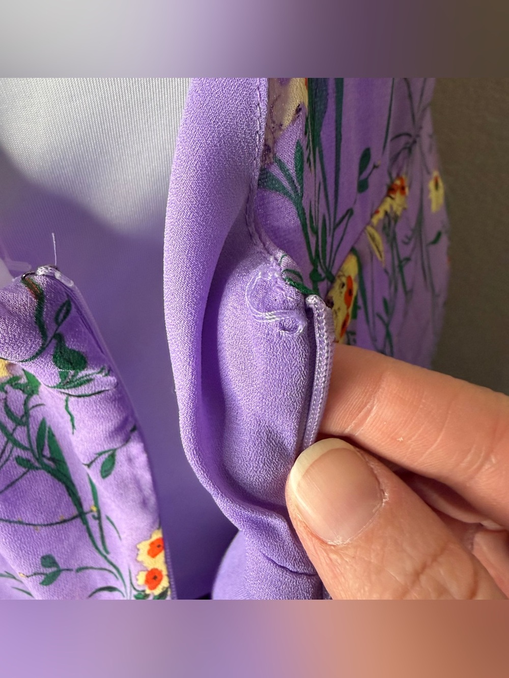 ASTR The Label Pandora Floral Maxi Dress Size Large Purple Yellow Slit Wedding - Picture 14 of 14